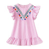 Summer Baby Girls Dress Tassel Flying Sleeve Dresses Stripe Cute Kids Party Dresses for Kids girls Princess Dress Tops Clothes