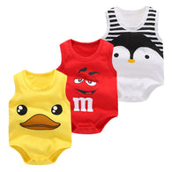 Baby Bag Fart Summer Pure Cotton Vest Clothes Baby Boy Sleeveless Cartoon Bodysuit 2019 New Clothes Newborn Girl Climbing Pajama