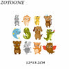 ZOTOONE DIY Heat Transfer Patches for Clothing Applique Baby Clothes Decoration Cute Cartoon Animal Combination Iron on Patches