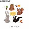 ZOTOONE DIY Heat Transfer Patches for Clothing Applique Baby Clothes Decoration Cute Cartoon Animal Combination Iron on Patches